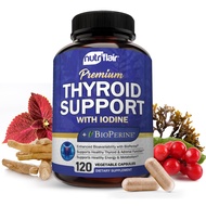 NutriFlair Thyroid Support Complex, 120 Capsules - with Iodine, Black Pepper, Ashwagandha, Vitamin B