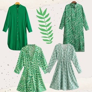 HIJAU Women's Green Dress with Green Dress Motif 33964