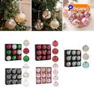[Perfk1] 9 Glittery Christmas Baubles of 7.6 Cm (3 Inches) to Hang on The Tree, Ideal for Wreaths, C