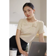 DAN CHAU 6233 women's shirt, elastic canvas, cream color, size m l xl 2xl 3xl