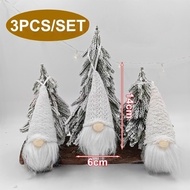 3PCS Christmas Mini Knitted Doll Gnome Ornaments Dwarf Elf Plush Hanging Pendant Xmas Party Decorati