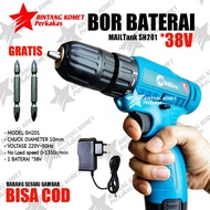 COD. MESIN BOR BATERAI 38V* MAILTANK sh201. MESIN BOR BATERAI. MESIN BOR BESI DAN KAYU BAJA RINGAN.