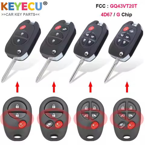 KEYECU for Toyota Highlander Sequoia Sienna Tacoma 2015 2016 2017 2018 Upgraded Remote Key Fob GQ43V