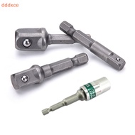 [dddxce] 3 X Socket Adaptor Set 1/4 to 1/2 1/4 3/8 inch Cordless HEX Drill Bit Driver New