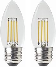 Liyuzhu 12v E26/E27 LED Light Bulbs 4W LED Candle Bulbs Vintage Decorative LED Filament Lamp Warm Wh