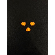 Lego Parts - 39739pb04 - ORANGE, Tile Round 1 x 1 Heart with Worm, Bright Light StripeORANGE (Sesame