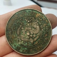 Pure silver silver yuan large Qing Dynasty Ding powder 7.2 cents green embroidery patina with a silv