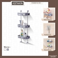 SAMPO KOTAKIN 3-Tier Bathroom Toilet Rack, Soap Shampoo Holder, Kitchen Spice Rack, Organizer, Multi