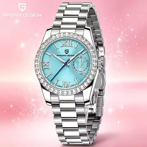PAGANI DESIGN 1776 32MM Women Quartz Watch, VH65, Sapphire, Stainless Steel Diamond Dial Ladies Gift