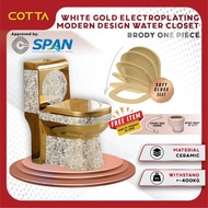 COTTA Brody Gold Wash Down Water Closet Couple Toilet Bowl Mangkuk Tandas Emas Duduk Jamban Duduk Toilet