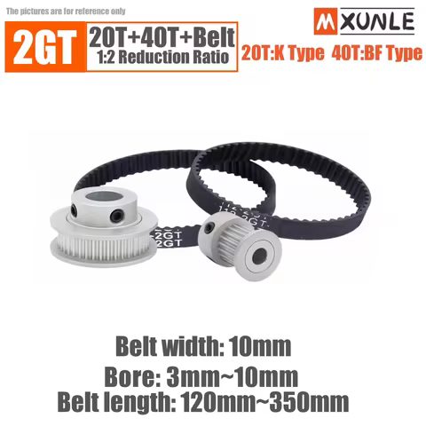 2GT 20 tooth and 40 tooth width 15mm diameter 3-12mm synchronous wheel 2GT GT2 20 tooth and 40 tooth