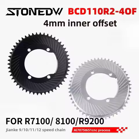 STONE DW BCD110R2 R7100 R8100 R9200 1X Chainring 4mm Offset Alloy Crankset 1x speed 11s 12s