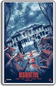 RESIDENT EVIL 4 REMAKE Game Poster Game Art Horror Game Metal Sign Plaque Funny Home Cave Garage bar