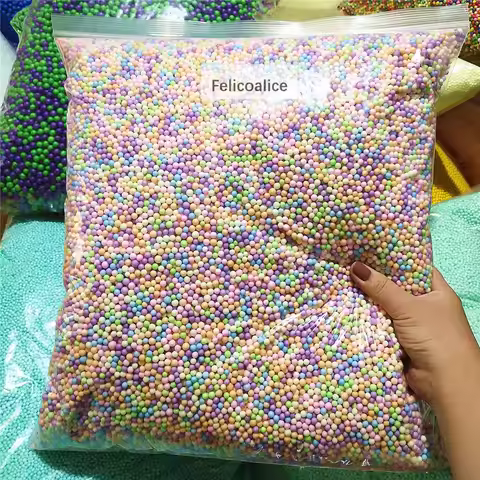 250g/Bag Macarons 2-3.5mm 4-6mm Pastel Mini Foam Beads Colorful Polystyrene Styrofoam Filler Balls C
