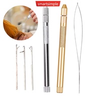 SMARTSIMPLE 3-in-1 Alloy Hook Needle Wig Making Tools Hair Extension Tools For Lace Wig Making Micro