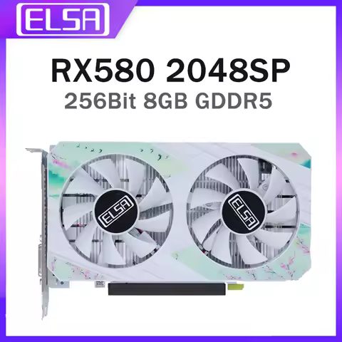 ELSA AMD RX 580 2048SP 8GB GDDR5 Graphics Card 256Bit GPU RX580 GPU Gaming Video Card for Computer H
