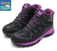 GOODYEAR 高筒防水戶外郊山鞋 防撞鞋頭 橡膠大底 夜間反光 女段 黑紫GAWO32500