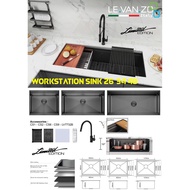 [LEVANZO] WORKSTATION SERIES KITCHEN SINK ~ NANO BLACK