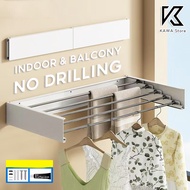 Stainless steel folding towel rack wall-mounted storage rack hidden towel rack clothes drying rack