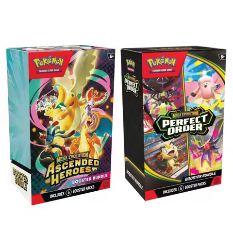 Pokemon English Mega Perfect Order Ascended Heroes Scarlet Violet 151 Booster Bundle ME03 Trainer Bo