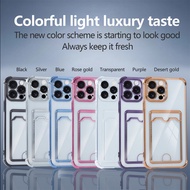 Electroplating Luxury Phone Case for Xiaomi POCO X6 X5 M7 M6 Pro 5G C75 C61 C65 Card Bag Candy Color