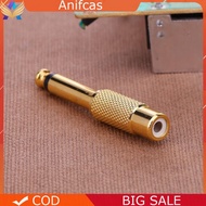 6.35mm 1/4in Mono Male Jack to RCA Female Plug Audio Adapter Connector