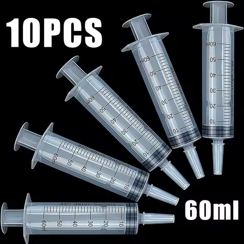 Reusable 60ML plastic nutritional Health Measuring syringe tool Sampling syringe Pet Food Feeder (Wi