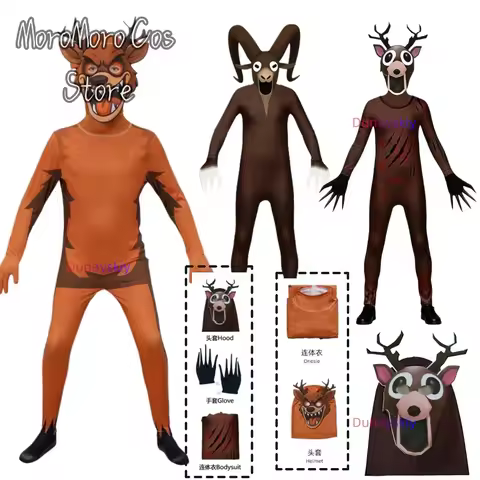 Horriable Halloween Costume For Kid Game 99-Nights In The Forest Deer Cosplay Costume Nightmare Mons