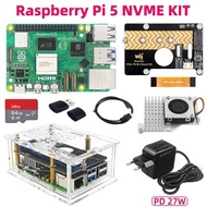 Raspberry Pi 5 PCIe to M.2 NVME Kit 4G 8G 16GB RAM Active Cooler PD 27W Power Supply Acrylic Case TF