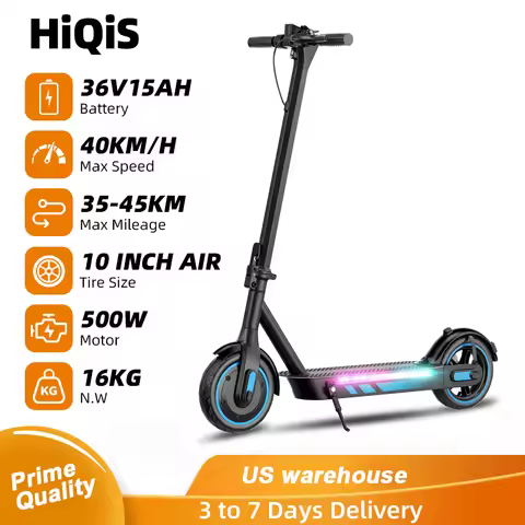 HiQiS V10 Pro E-Scooter 500W Motor 36V 15Ah 25MPH Speed 28 Miles Range 10 Inch Air Tire Foldable Ele