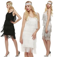 Fashion Women Straps Dress Tassels Glam Party Dress Gatsby Fringe Flapper Costume Dress