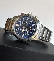 Citizen Watch Sports Eco-Drive AT2520-89L Chronograph Blue Dial Silver Steel