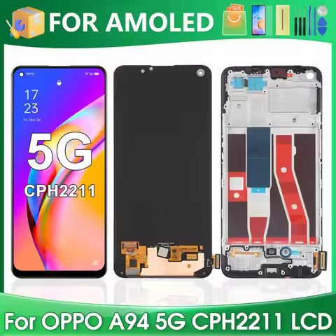 6.43''For OPPO A94 5G For AMOLED A94 CPH2211 LCD Display Touch Screen Digitizer Assembly Replacement