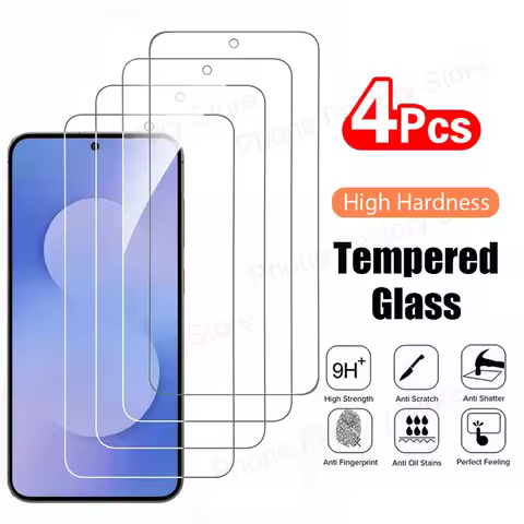 4PCS Tempered Glass for Samsung Galaxy A07 A17 A27 A37 A57 Protective 2.5D 9H Transparent Screen Pro
