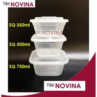 [PER 10pcs ]Thinwall 350ml / 500ml / 750 SQUARE KOTAK KECIL food conner box tempat makan plastik rec