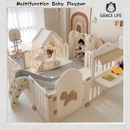 【GraceLife】6 In 1 Baby Playpen Baby Playyard With Hoop/Slide/Swing/House Baby Safety Fence 宝宝围栏