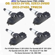 4PCS TPMS Tire Pressure Sensor 52933-3V100 52933-3V600 2933-2Y450 TPM236 433MHZ For Asuna GT/Sunrunn