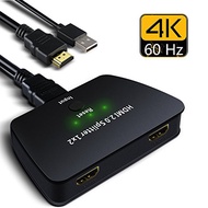 HDMI 2.0 Splitter 1 x 2 NewBEP HDMI Splitter 4K @60Hz 1 Input 2 Output HDMI Amplifier Switcher Box