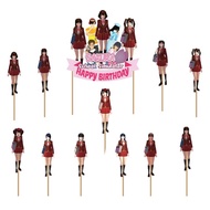 satu set cake topper hiasan kue ulang tahun tema Sakura school simulator