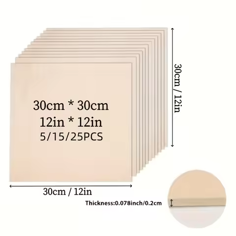 12x12 inch craft wooden board made of 2mm thick plywood with a smooth surface. The square wooden boa