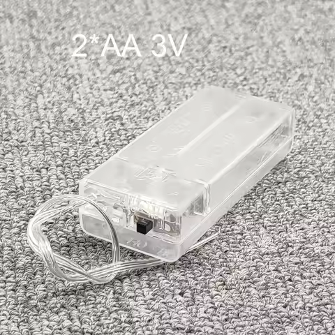 5Pcs 2 AA Battery Holder AA Battery Box AA Battery Case With Switch 2*AA 3V Battery Storage Box Coll