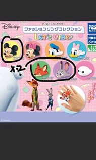 迪士尼扭蛋戒指 nick judy Mickey