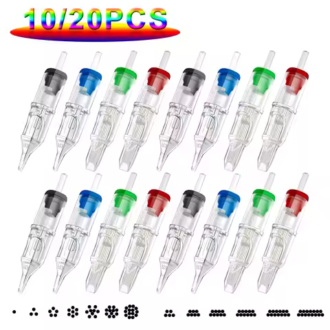 10/20pcs Disposable Tattoo Cartridge Needles 1/3/5/7/9/11/13/14/15 RL RS M1 RM Safety Cartridge Need