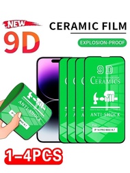 1-4 piezas de película de cerámica suave 9D compatible con iPhone 15/15Pro/15Plus/15Promax 11 12 13 14 Pro Max 6 7 8 14 Plus Protector de pantalla compatible con iPhone 13 Mini X XR XS MAX sin vidrio