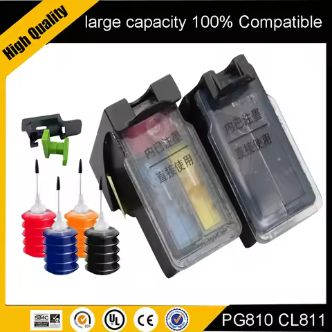 PG810 CL811 Ink Cartridge PG810 CL811 Refill Ink Kit Replacement for Canon Pixma IP2770 IP2772 MP245