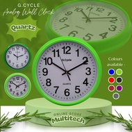 G.Cycle Round Colourful Glass Quartz Analog Modern Silent Quiet Home Office Living Wall Clock Jam Di