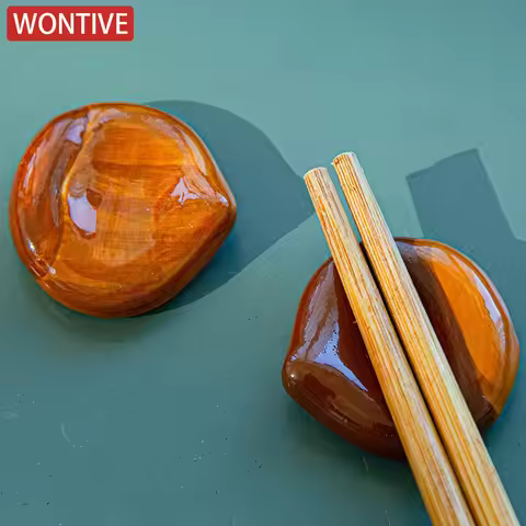 ZAKKA Creative Chopstick Holder Chinese chestnut Shape Porcelain Chopsticks Stand Spoons Rest Table 