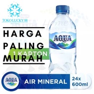 Air Mineral Minum Aqua Botol 600 ml isi 24 pcs 1 dus Khusus pengiriman
