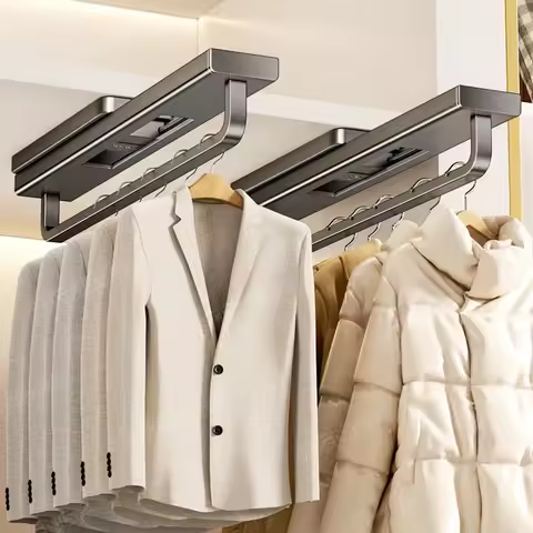 Pull Out Trousers Rack Wardrobe Pant Organizer Retractable Closet Pants Hanger Right Left Side Teles