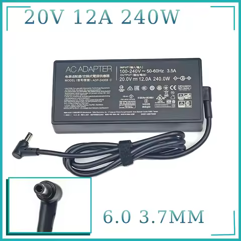 20V 12A 240W 6.0*3.7MM Charger ADP-240EB B Laptop adapter For ASUS ROG Strix Scar 15 GX550LXS RTX208